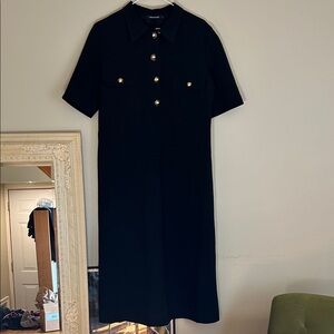 Editions de Robes Black Dress Button-Down Size 12